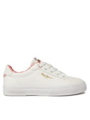 Pepe Jeans Sneakersy Kenton Bass G PGS30603 Biały. Białe buty sportowe dziewczęce Pepe Jeans, z jeansu, bez zapięcia. Za 189.99 zł.