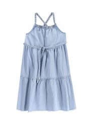 Coccodrillo Sukienka jeansowa WC5128302HGK Błękitny Relaxed Fit. Niebieskie sukienki dziewczęce COCCODRILLO, bez wzorów, z bawełny, bez ramiączek, proste. Za 49.90 zł.