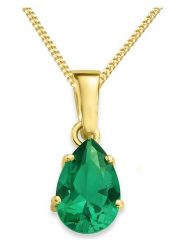 Revoni Złoty naszyjnik z zawieszką - dł. 45 cm rozmiar: onesize. Zielone naszyjniki damskie Revoni, z szmaragdem, złote. Za 782.99 zł.