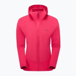 Kurtka softshell damska Rab Borealis Hoody. Czerwone kurtki damskie RAB, bez wzorów, z softshellu, bez kaptura. Za 421.80 zł.