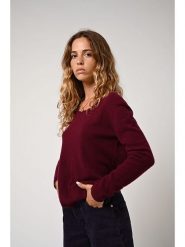 AUTHENTIC CASHMERE Kaszmirowy sweter "Lanfon" w kolorze bordowym rozmiar: XXL. Czerwone swetry klasyczne damskie AUTHENTIC CASHMERE, xxl, z kaszmiru, bez kołnierzyka. Za 361.99 zł.