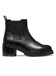 Geox Skórzane botki "Damiana" w kolorze czarnym rozmiar: 36. Czarne botki damskie Geox, z materiału, eleganckie, bez obcasa, bez zapięcia. Za 369.95 zł.