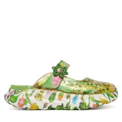 Klapki Laura Vita. Zielone klapki damskie LAURA VITA, bez wzorów, bez obcasa, bez zapięcia. Za 389.99 zł.