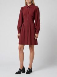 MOSS COPENHAGEN Sukienka "Elsa" w kolorze bordowym rozmiar: XL. Czerwone sukienki damskie Moss Copenhagen, bez wzorów, bez ramiączek. Za 214.95 zł.