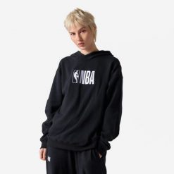 Bluza z kapturem do koszykówki unisex Tarmak NBA. Czarne bluzy damskie KIPSTA, l, bez wzorów, z bawełny, z kapturem. Za 179.99 zł.