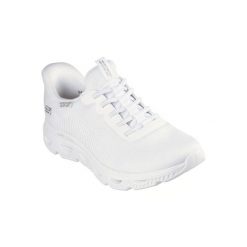 Buty SKECHERS SLIP-INS BOBS ARC WAVES Biały. Białe obuwie sportowe damskie Skechers, z syntetyku, bez zapięcia, do biegania, Skechers Sport. Za 332.99 zł.