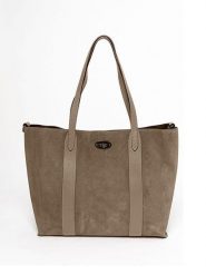 Mia Tomazzi Skórzany shopper bag "Bersezio" w kolorze szarobrązowym - 45 x 29 x 12 cm rozmiar: onesize. Brązowe shopper bag Mia Tomazzi, bez wzorów, z materiału, na ramię, bez dodatków. Za 376.85 zł.