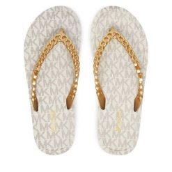 Japonki MICHAEL Michael Kors. Białe klapki damskie MICHAEL Michael Kors, bez wzorów, bez obcasa, bez zapięcia. Za 249.99 zł.