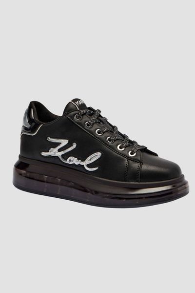 KARL LAGERFELD Czarne sneakersy damskie z brokatem KAPRI KUSHION Signia, Rozmiar 40. Czarne obuwie sportowe damskie KARL LAGERFELD, bez zapięcia. W wyprzedaży za 477.99 zł.