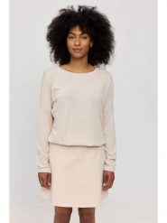 MAZINE Koszulka "Jersey Knit" w kolorze beżowym rozmiar: XL. Brązowe bluzki damskie MAZINE, xl, bez wzorów, z jersey, bez kołnierzyka, bez ramiączek. Za 149.66 zł.