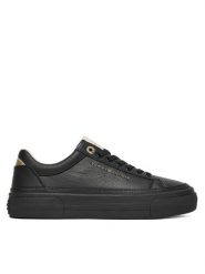 Tommy Hilfiger Sneakersy Th Platform Sneaker Tumbled Ltr FW0FW09018 Czarny. Czarne obuwie sportowe damskie Tommy Hilfiger, ze skóry, bez zapięcia. Za 449.99 zł.