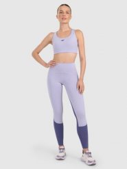 4F Legginsy treningowe szybkoschnące damskie - niebieskie L. Niebieskie legginsy sportowe damskie 4F, l, bez wzorów, z elastanu, z podwyższonym stanem, na fitness i siłownię. Za 169.99 zł.
