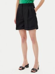 Tommy Hilfiger Szorty materiałowe WW0WW44767 Czarny Regular Fit. Czarne szorty damskie Tommy Hilfiger, bez wzorów, z materiału. Za 319.99 zł.