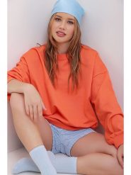 Trend Alacati Bluza w kolorze pomarańczowym rozmiar: M. Pomarańczowe bluzy damskie Trend Alacati, m, bez wzorów, bez kaptura. Za 74.11 zł.