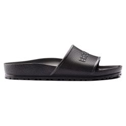 Klapki Birkenstock Barbados Eva Dorosłych. Czarne klapki damskie Birkenstock, bez wzorów, bez obcasa, bez zapięcia. Za 129.00 zł.