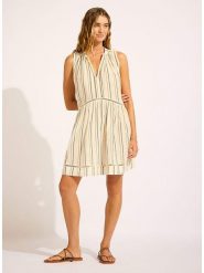Seafolly Sukienka w kolorze kremowym rozmiar: M. Białe sukienki damskie Seafolly, bez wzorów, z wiskozy, bez ramiączek. Za 195.45 zł.