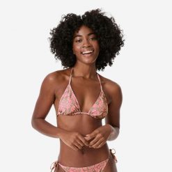 Góra kostiumu kąpielowego damska Roxy. Czerwone bikini Roxy, bez wzorów, z tkaniny. Za 129.99 zł.