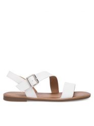 JENNY Sandały DARI WS250723-3 Biały. Białe sandały damskie Jenny, bez wzorów, z syntetyku, bez obcasa, na płaskiej podeszwie, bez zapięcia. Za 79.99 zł.