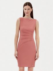 Calvin Klein Sukienka koktajlowa K20K208433 Różowy Slim Fit. Czerwone sukienki damskie Calvin Klein, bez wzorów, z syntetyku, wizytowe, bez ramiączek. Za 459.99 zł.