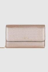 VALENTINO Złoty portfel na łańcuszku Kalua Pochette. Żółte torebki wieczorowe damskie Valentino by Mario Valentino, bez wzorów, bez dodatków. W wyprzedaży za 299.99 zł.