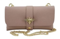 Listonoszka skórzana BARBERINI'S pudrowa 958-18. Czerwone shopper bag Barberinis, bez wzorów, ze skóry, bez dodatków. Za 121.99 zł.