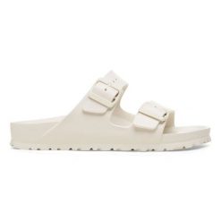 Klapki Birkenstock Arizona Eva 1027384 białe. Białe klapki damskie bez wzorów, z materiału, bez obcasa, bez zapięcia. Za 360.01 zł.