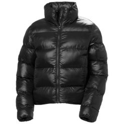 Damska kurtka puchowa Helly Hansen Jade. Czarne kurtki damskie Helly Hansen, na zimę, bez wzorów, z puchu, bez kaptura. W wyprzedaży za 671.05 zł.