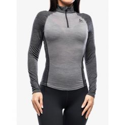 Bluza termiczna damska Odlo Natural Performance PW 150 BL Top Turtle Neck LS. Szare bluzy damskie ODLO, na zimę, bez wzorów, bez kaptura. Za 265.99 zł.