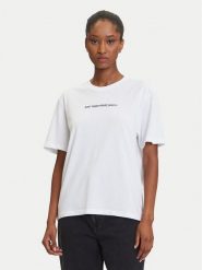 Karl Lagerfeld Jeans T-Shirt A3W17039 Biały Regular Fit. Białe t-shirty damskie Karl Lagerfeld Jeans, xl, bez wzorów, z jeansu, bez kołnierzyka. Za 119.99 zł.
