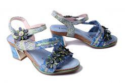 LAURA VITA 0006810 Fabuleuxo 12 jeans, sandały damskie. Sandały damskie LAURA VITA, bez wzorów, z jeansu, bez obcasa, na obcasie, bez zapięcia. Za 321.93 zł.
