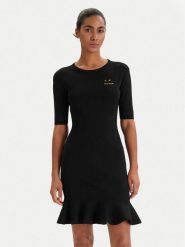 Armani Exchange Sukienka dzianinowa XW001872 AF10352 Czarny Slim Fit. Czarne sukienki damskie Armani Exchange, bez wzorów, z dzianiny, bez ramiączek. Za 759.99 zł.