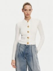 Balmain Kardigan DF1KL190KF24 Biały Regular Fit. Białe kardigany damskie Balmain, bez wzorów, z wiskozy. Za 7,099.00 zł.