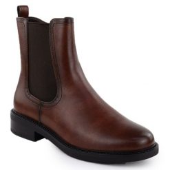 Botki damskie sztyblety brązowe Sergio Leone BT25112. Brązowe botki damskie Sergio Leone, ze skóry ekologicznej, bez obcasa, bez zapięcia. Za 169.99 zł.