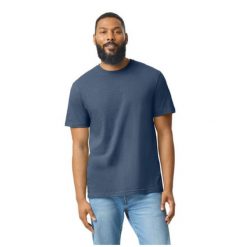 Koszulka Unisex Dla Dorosłych Softstyle CVC. Białe bluzki damskie GILDAN, xl, bez wzorów, bez kołnierzyka, bez ramiączek. Za 38.99 zł.