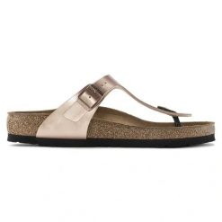 Birkenstock Gizeh BF Japonki damskie. Brązowe klapki damskie Birkenstock, bez wzorów, ze skóry, bez obcasa, bez zapięcia. Za 339.99 zł.