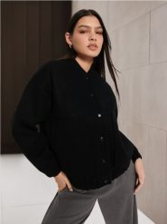 Kurtka bomberka - czarny. Czarne kurtki damskie Sinsay, l, bez wzorów, bez kaptura. Za 59.99 zł.