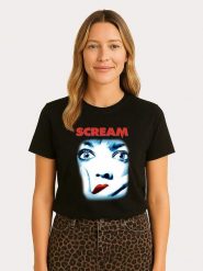 WOOOP Koszulka "Scream Official Movie Poster" w kolorze czarnym rozmiar: XL. Czarne koszulki damskie Wooop, xl, bez wzorów, z bawełny, bez kołnierzyka, bez ramiączek. Za 56.99 zł.