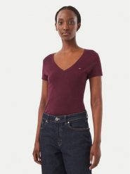 Tommy Jeans T-Shirt DW0DW20458 Fioletowy Slim Fit. Fioletowe t-shirty damskie Tommy Jeans, s, bez wzorów, z bawełny, bez kołnierzyka. Za 129.99 zł.