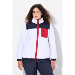 Damskie Kurtka z pluszowego polaru naszywka stójka. Białe kurtki damskie Ulla Popken, plus size, z aplikacjami, z materiału, bez kaptura. W wyprzedaży za 343.99 zł.