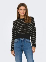 ONLY Sweter w kolorze beżowo-czarnym rozmiar: XL. Brązowe swetry klasyczne damskie Only, xl, bez kołnierzyka. Za 48.28 zł.