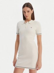 Calvin Klein Sukienka codzienna Microcable LV047F323G Beżowy Slim Fit. Brązowe sukienki damskie Calvin Klein, bez wzorów, z bawełny, bez ramiączek. Za 529.99 zł.