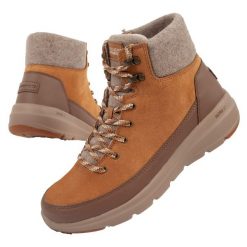Buty sportowe damskie Skechers. Brązowe obuwie sportowe casual damskie Skechers, ze skóry, trekkingowe. Za 249.00 zł.