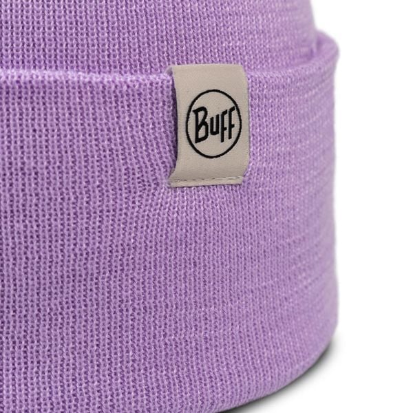 Czapka BUFF KNITTED BEANIE LILON GRAPE ICE. Fioletowe czapki damskie Buff, bez wzorów, z materiału. Za 125.95 zł.