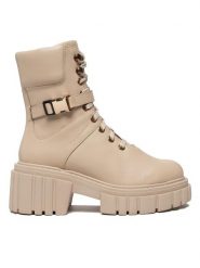 Rage Age Botki RA-69-06-000515 Beżowy. Brązowe botki damskie Rage Age, ze skóry, bez obcasa, na słupku, bez zapięcia. Za 549.99 zł.