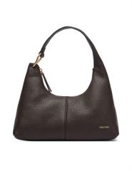 Calvin Klein Torebka Slouchy Leather Shoulder Bag LV04F3657G Brązowy. Brązowe torebki klasyczne damskie Calvin Klein, ze skóry, bez dodatków. Za 899.99 zł.