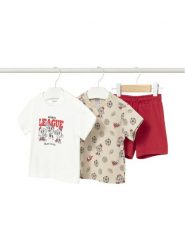 Mayoral Komplet 2 t-shirtów i spodenek 1669 Kolorowy Regular Fit. T-shirty i koszulki chłopięce Mayoral, bez wzorów, z bawełny, bez kołnierzyka, bez ramiączek. Za 139.99 zł.