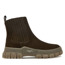 Sztyblety Weekend Max Mara. Brązowe botki damskie Weekend Max Mara, bez obcasa, na płaskiej podeszwie, bez zapięcia. Za 1,509.00 zł.