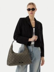 Calvin Klein Torebka Emblem Jacquard LV04F3635G Khaki. Brązowe torebki klasyczne damskie Calvin Klein, z materiału, bez dodatków. Za 569.99 zł.