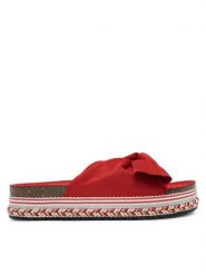 DeeZee Klapki E2050-3 Czerwony. Czerwone klapki damskie DeeZee, bez wzorów, z materiału, bez obcasa, bez zapięcia. Za 69.99 zł.