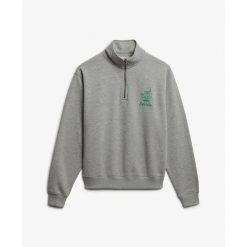 Bluza damska Superdry Country Club Crest Henley. Szare bluzy damskie Superdry, bez wzorów, bez kaptura. Za 326.95 zł.